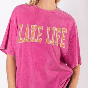 MINERAL WASHED LAKE LIFE GRAPHIC TEE T-SHIRT